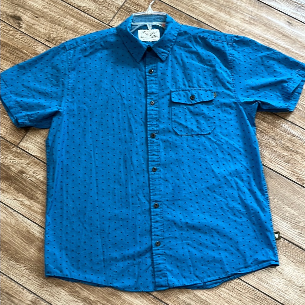 Howler Brothers Blue Casual Button Down Shirt with Subtle Pattern